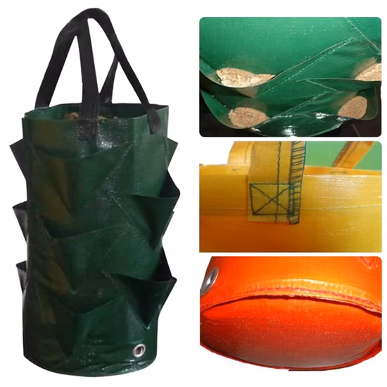 여러 개의 구멍이 있는 정원 식물 가방 딸기 식물 가방 3L 수직 꽃 허브 토마토 식물 가방