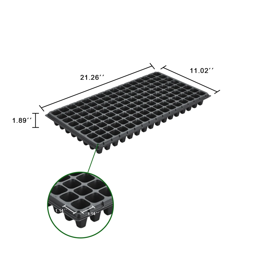 Hot Selling Reusable PS Plastic Seed Germination Tray 50, 72, 128, 200 Cells Seedling Plug Trays Seed Starting and Propagation