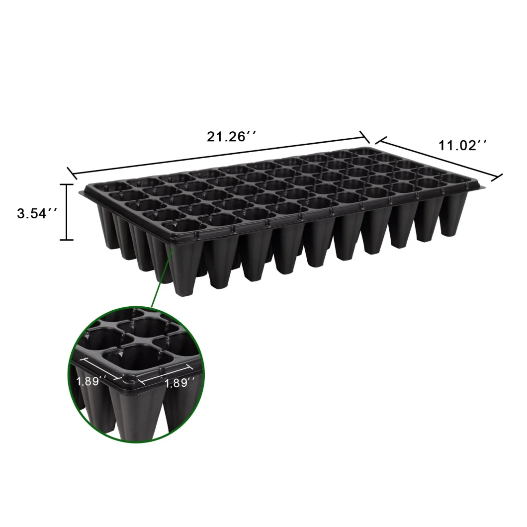 Hot Selling Reusable PS Plastic Seed Germination Tray 50, 72, 128, 200 Cells Seedling Plug Trays Seed Starting and Propagation