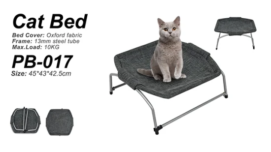 강철 프레임이 있는 회색 옥스포드 패브릭 소재의 애완동물을 위한 럭셔리 고가형 고양이 캠핑 로프트 침대